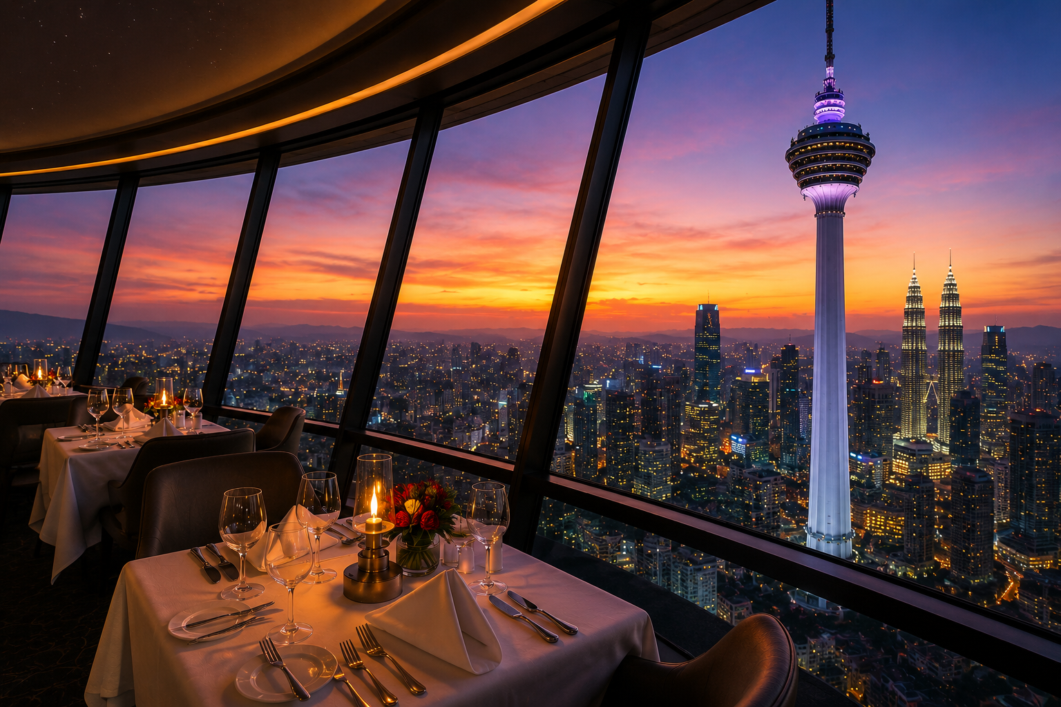 Dining view from Kuala Lumpur Tower