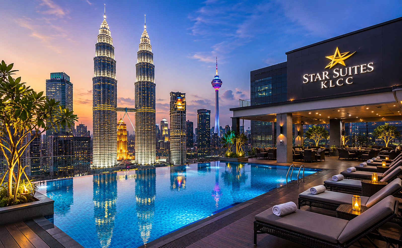 Rooftop pool atmosphere at Star Suites KLCC Kuala Lumpur